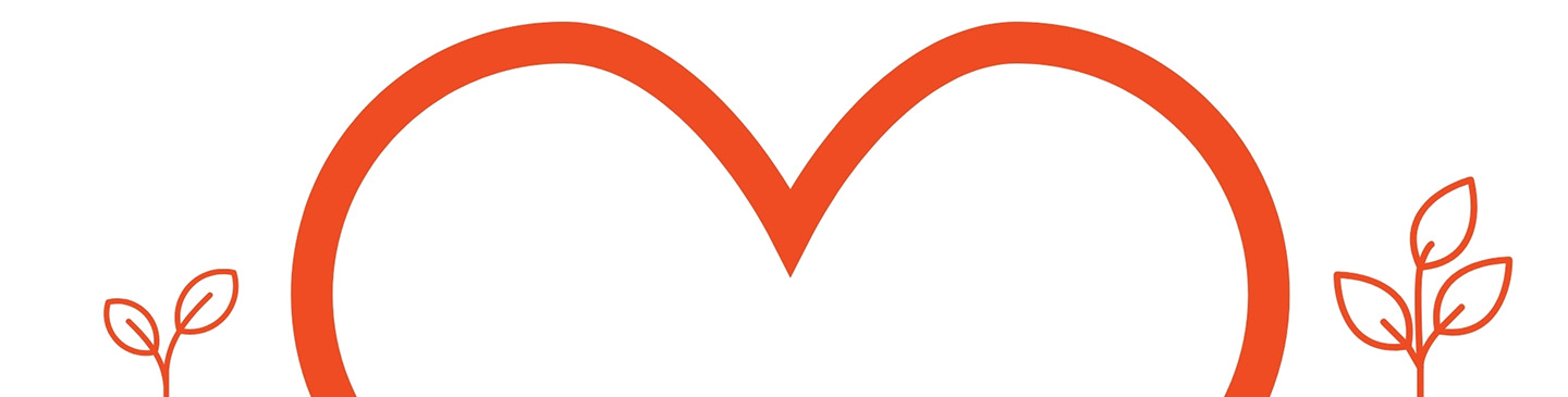 Heart and plant graphic representing  health and growth.